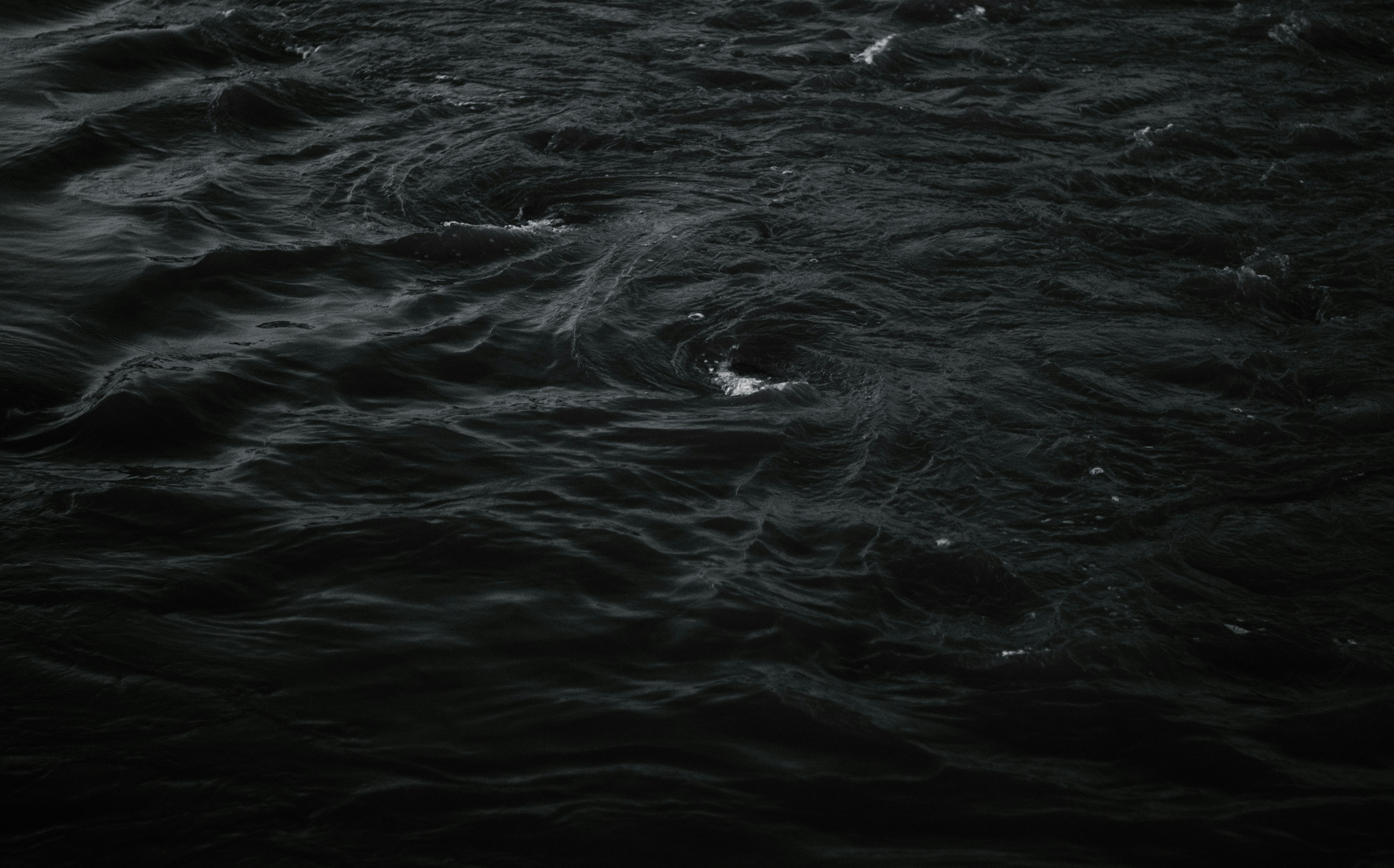 dark churning water