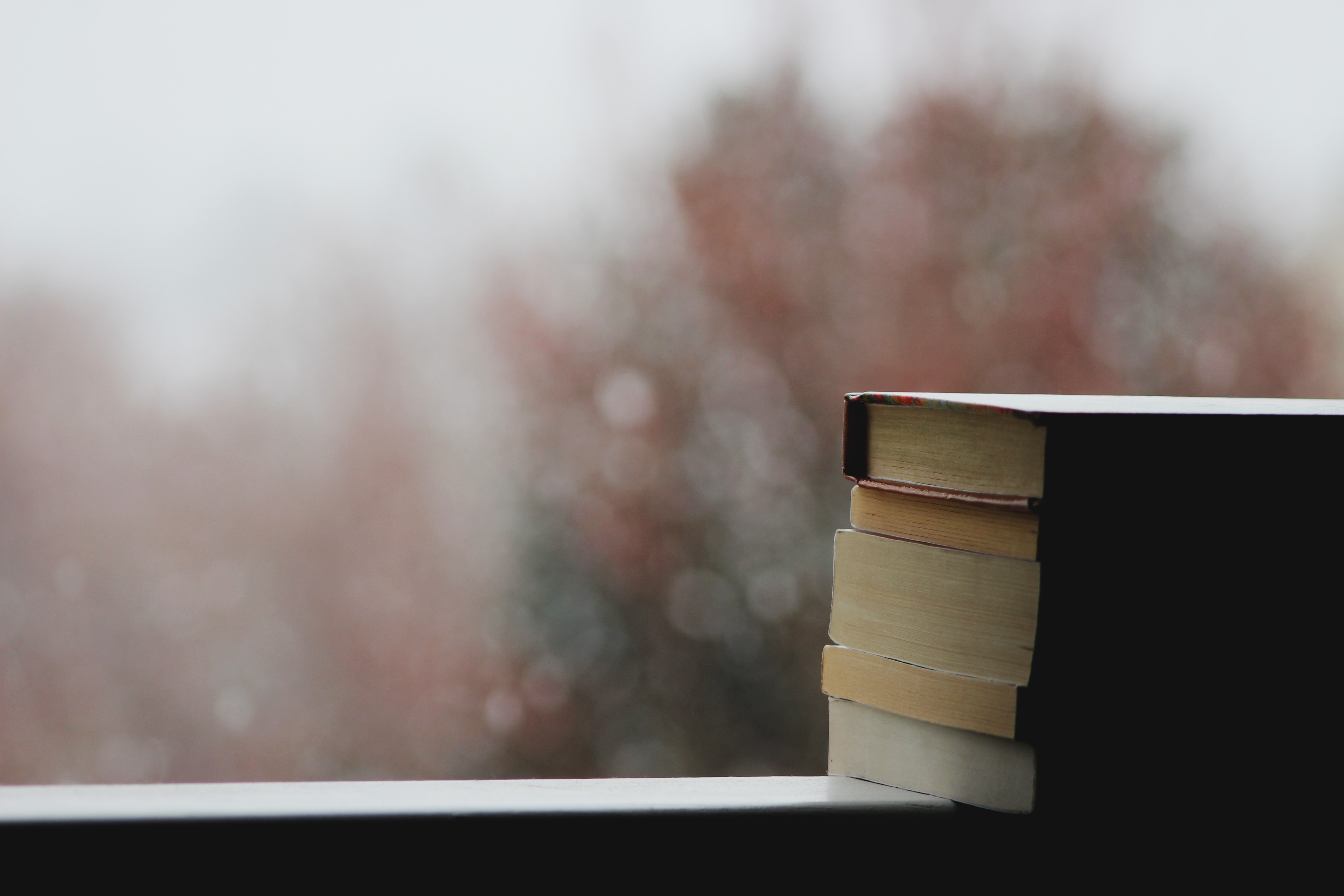 books on a windowsill