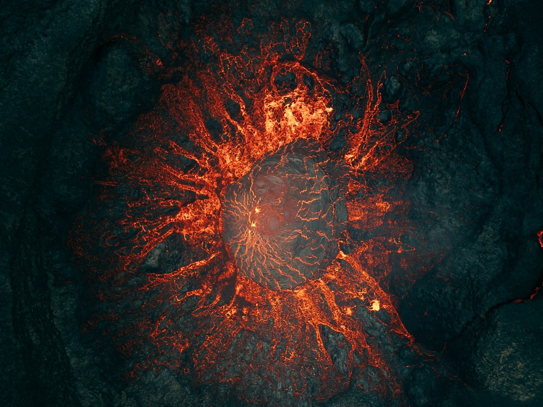 circular lava flow