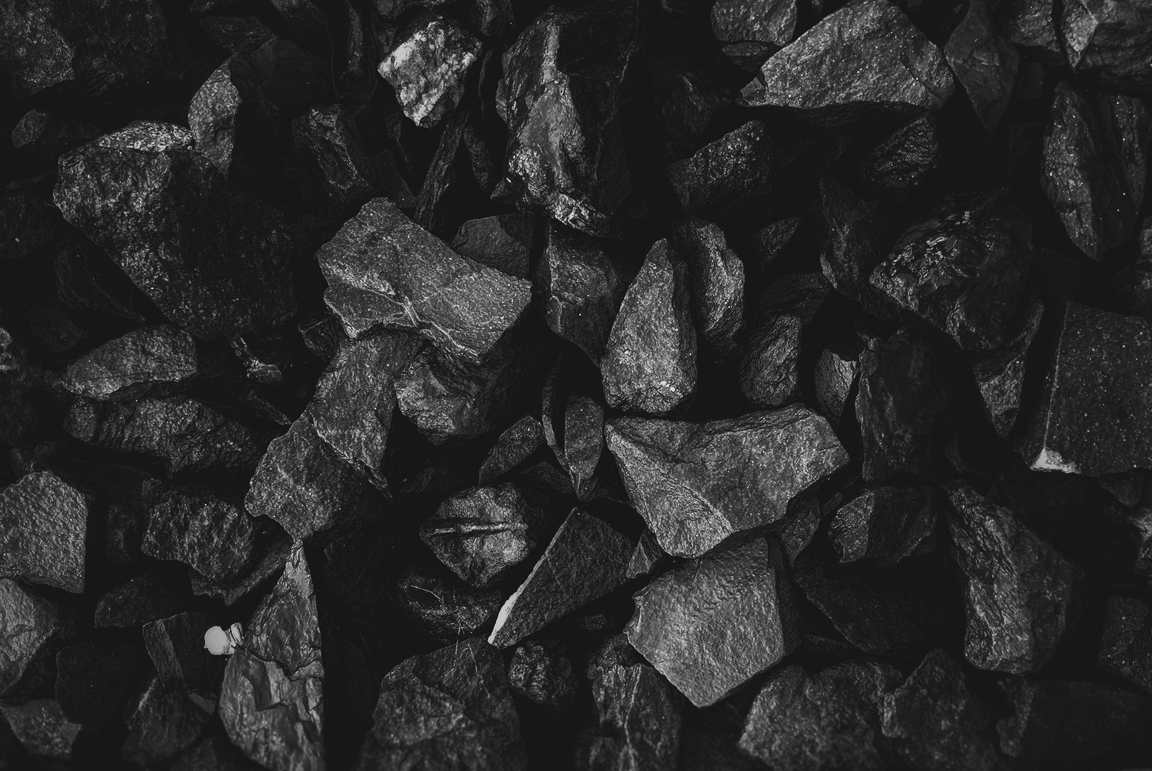 dark rocks in b&w