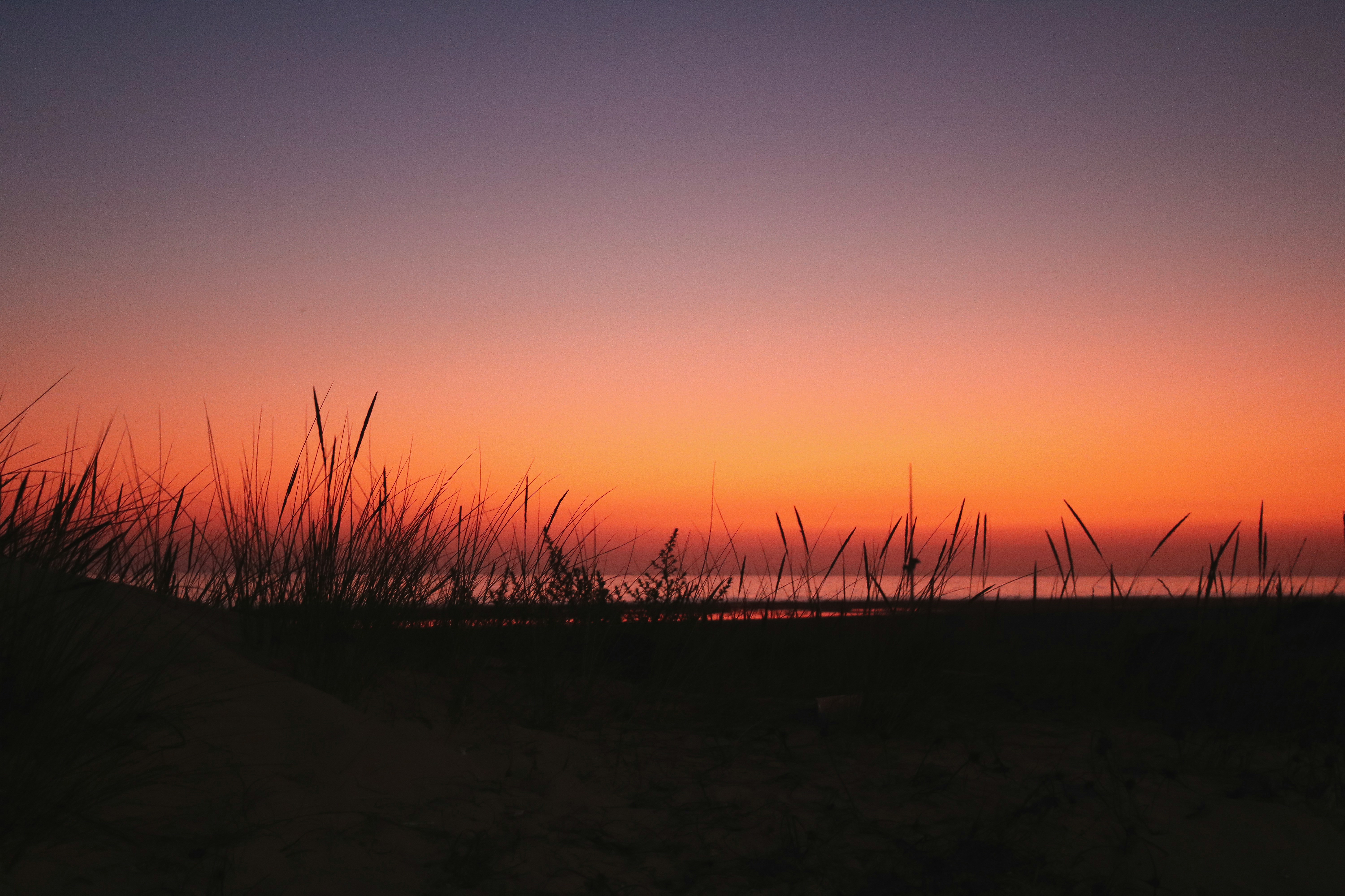 deep red beach sunset