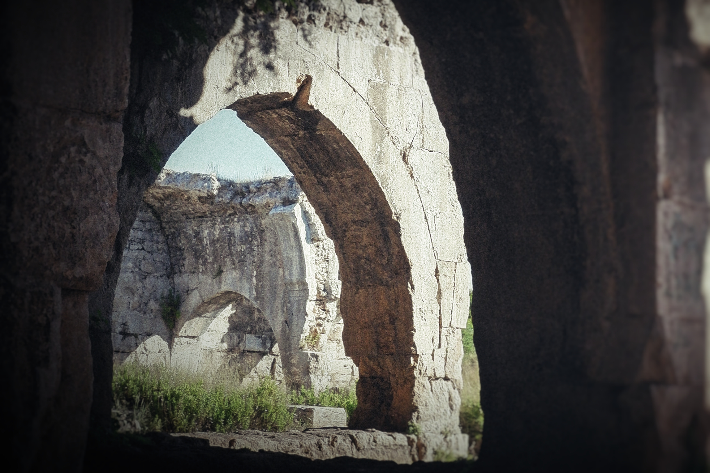 stone arches in sunlight