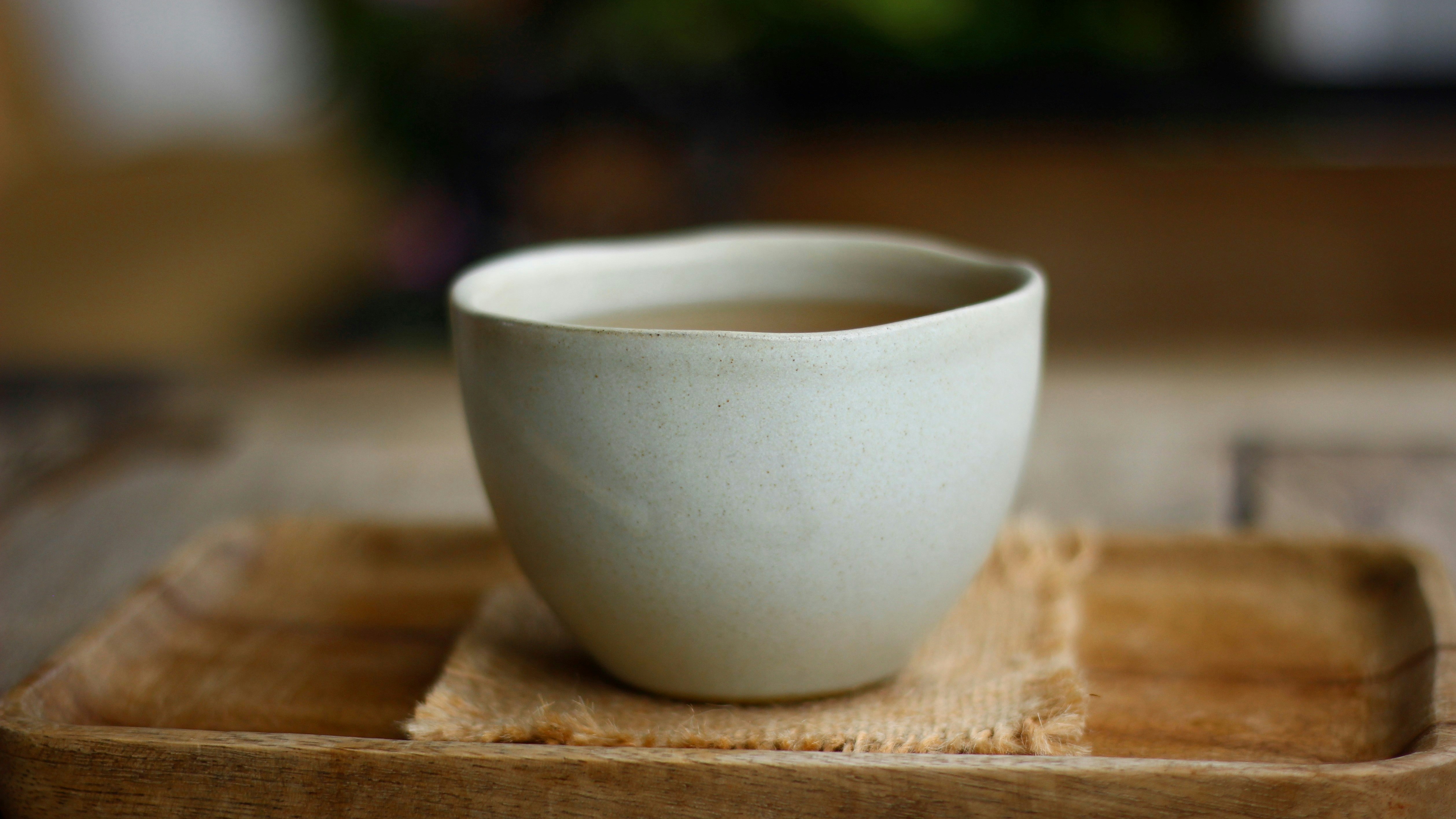 steaming tea cup