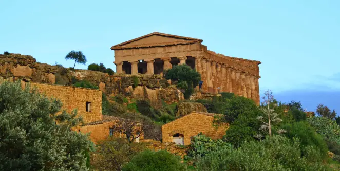 greek temple on outcropping