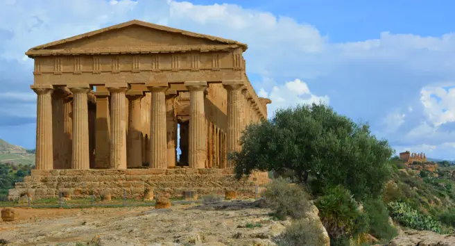 greek temple on outcropping