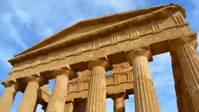 greek temple on outcropping
