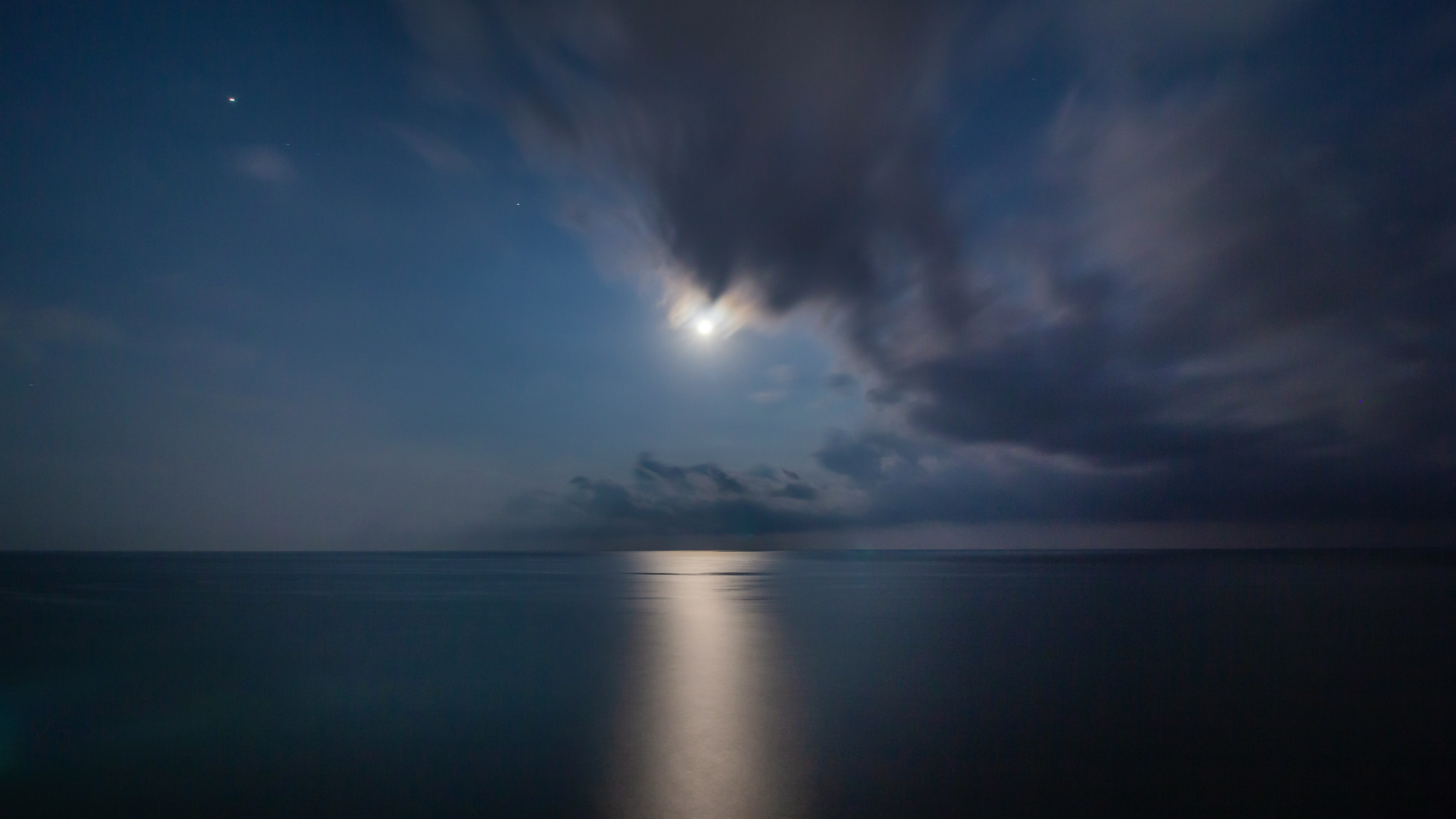 moon over quiet ocean
