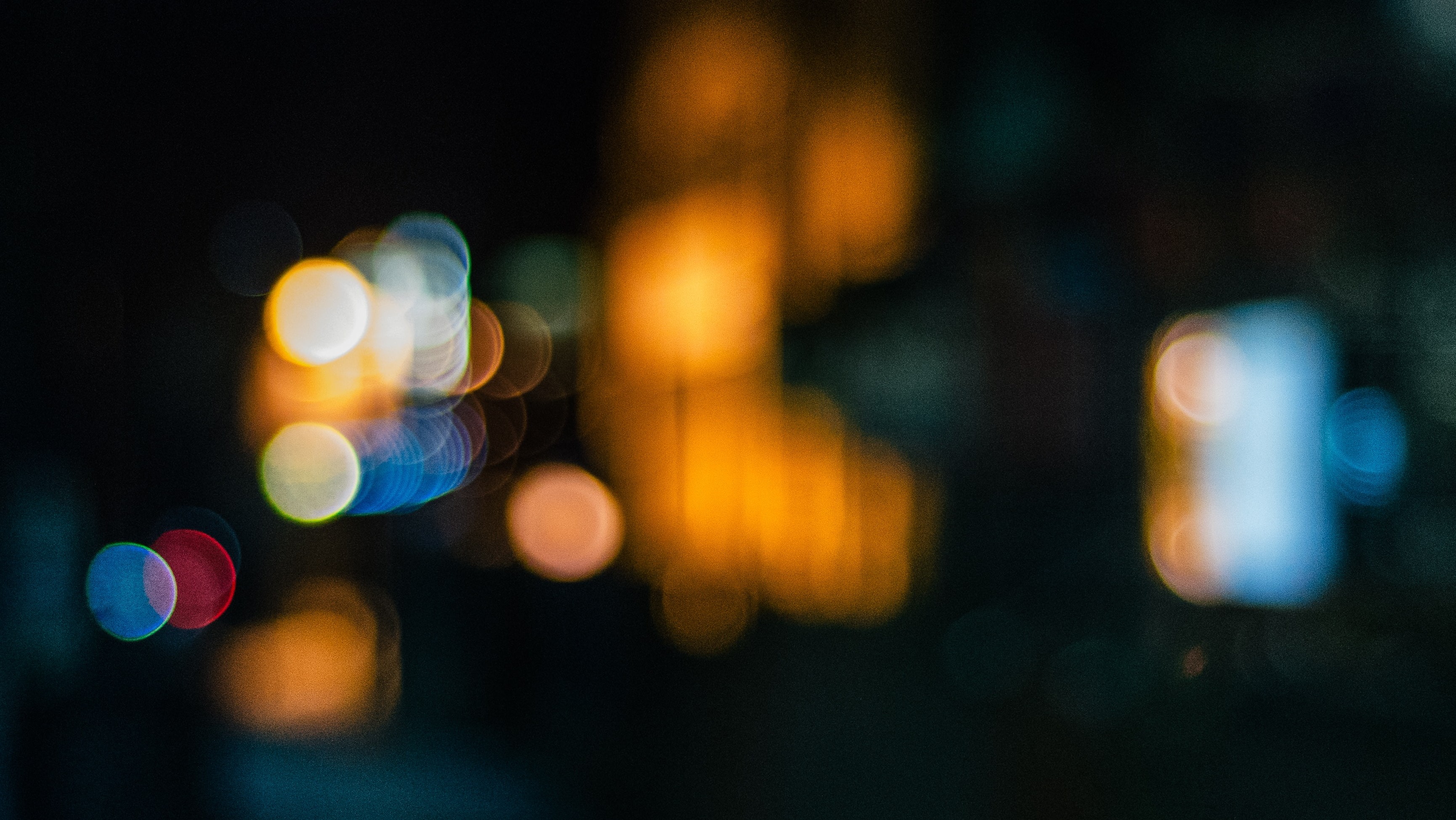 blurred city lights at night