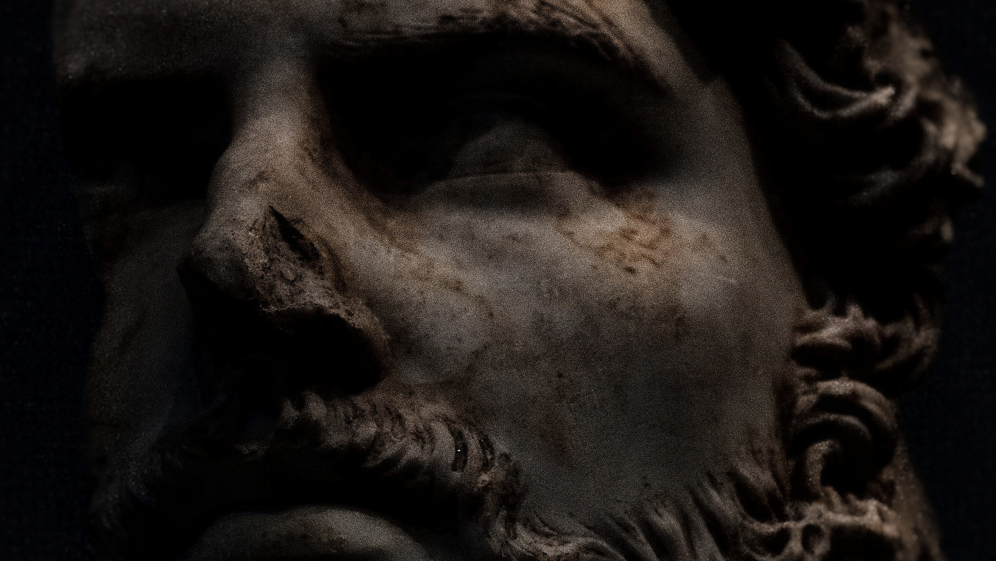 close-up marble face