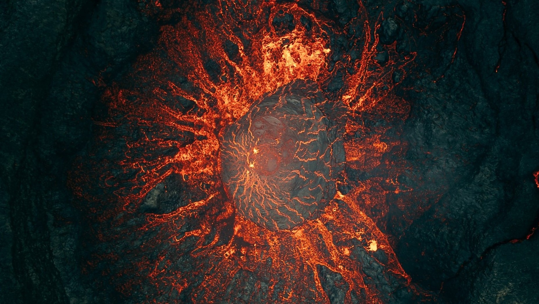 circular lava flow