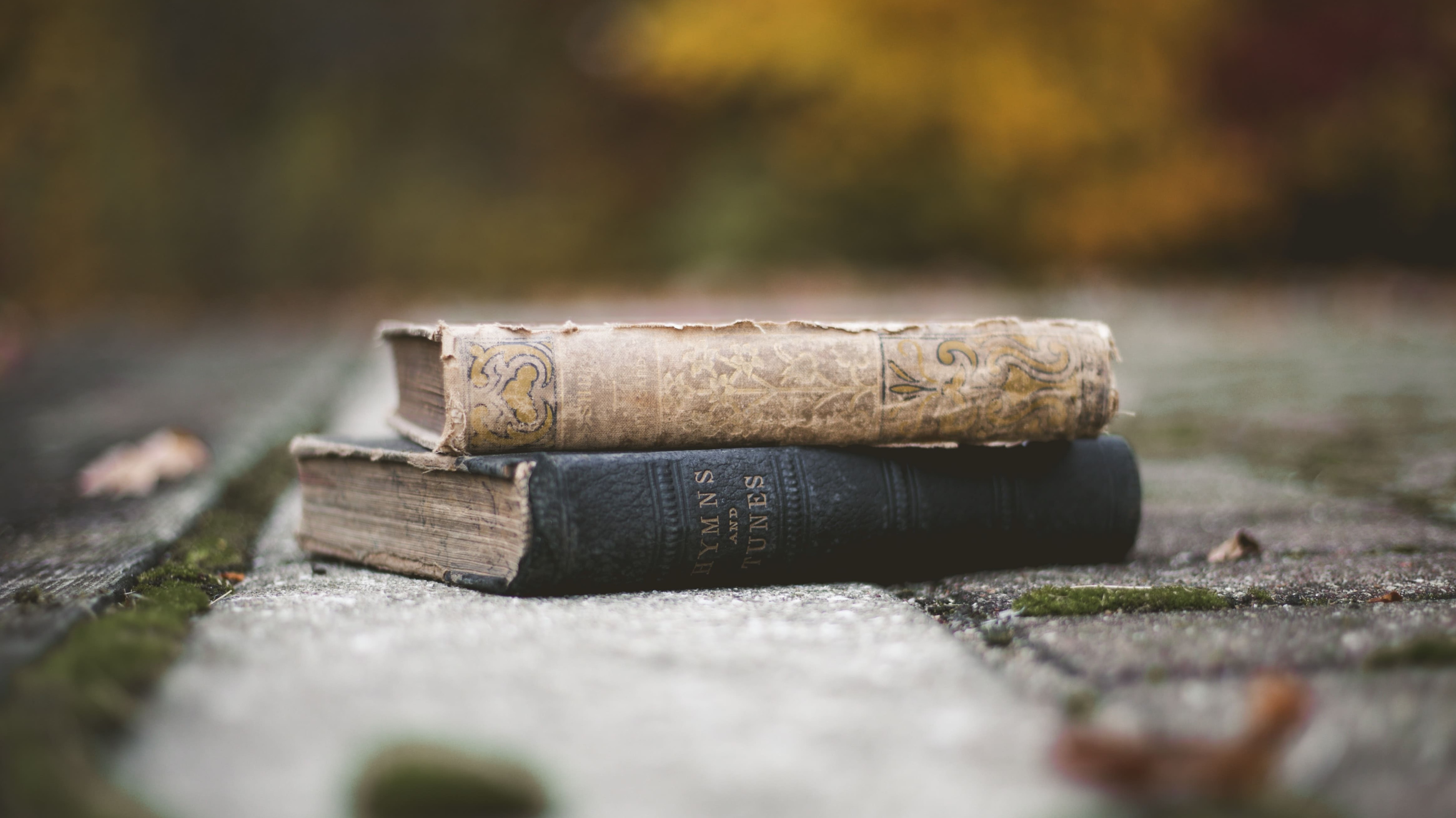 old books on ground