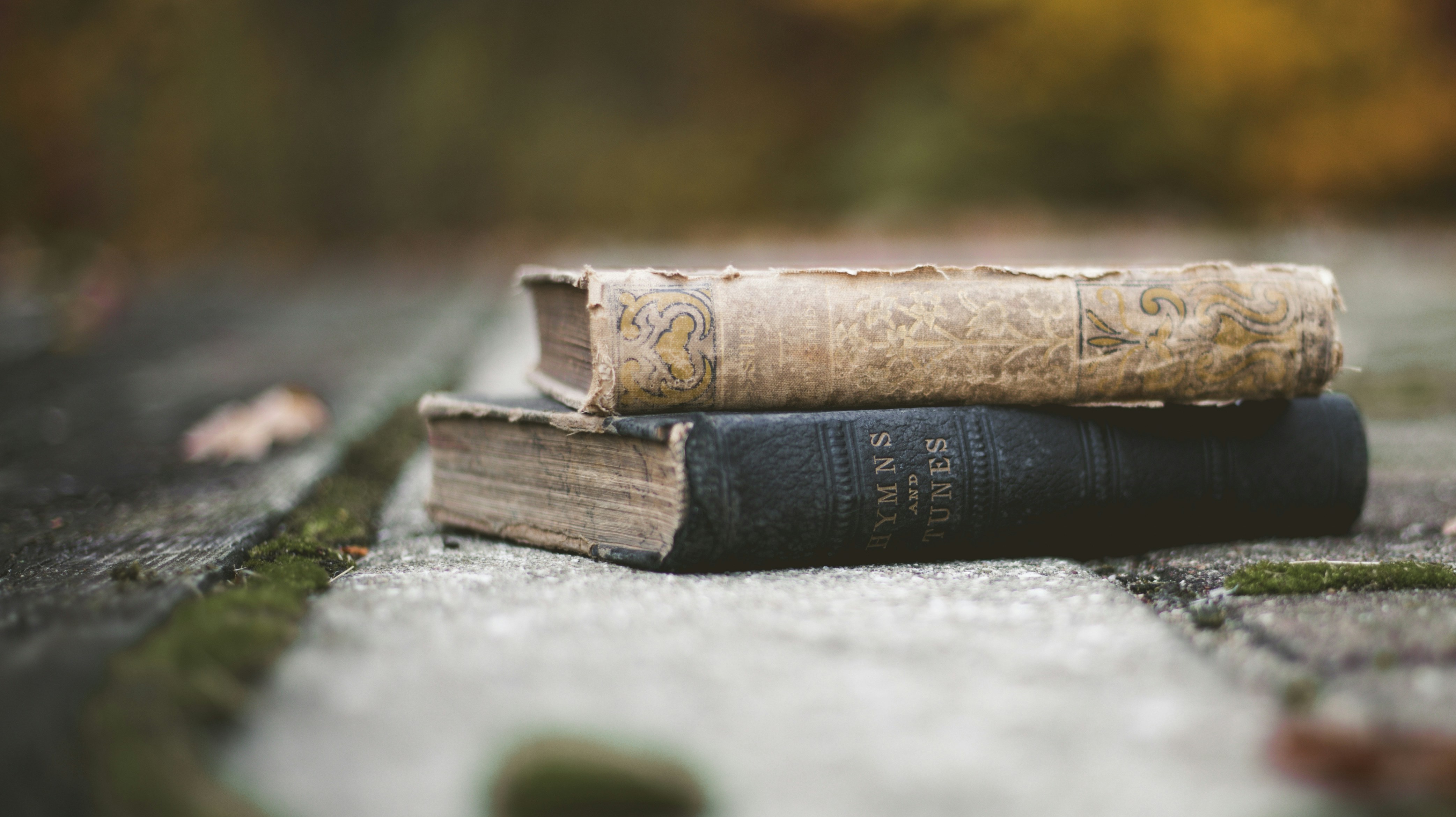old books on ground