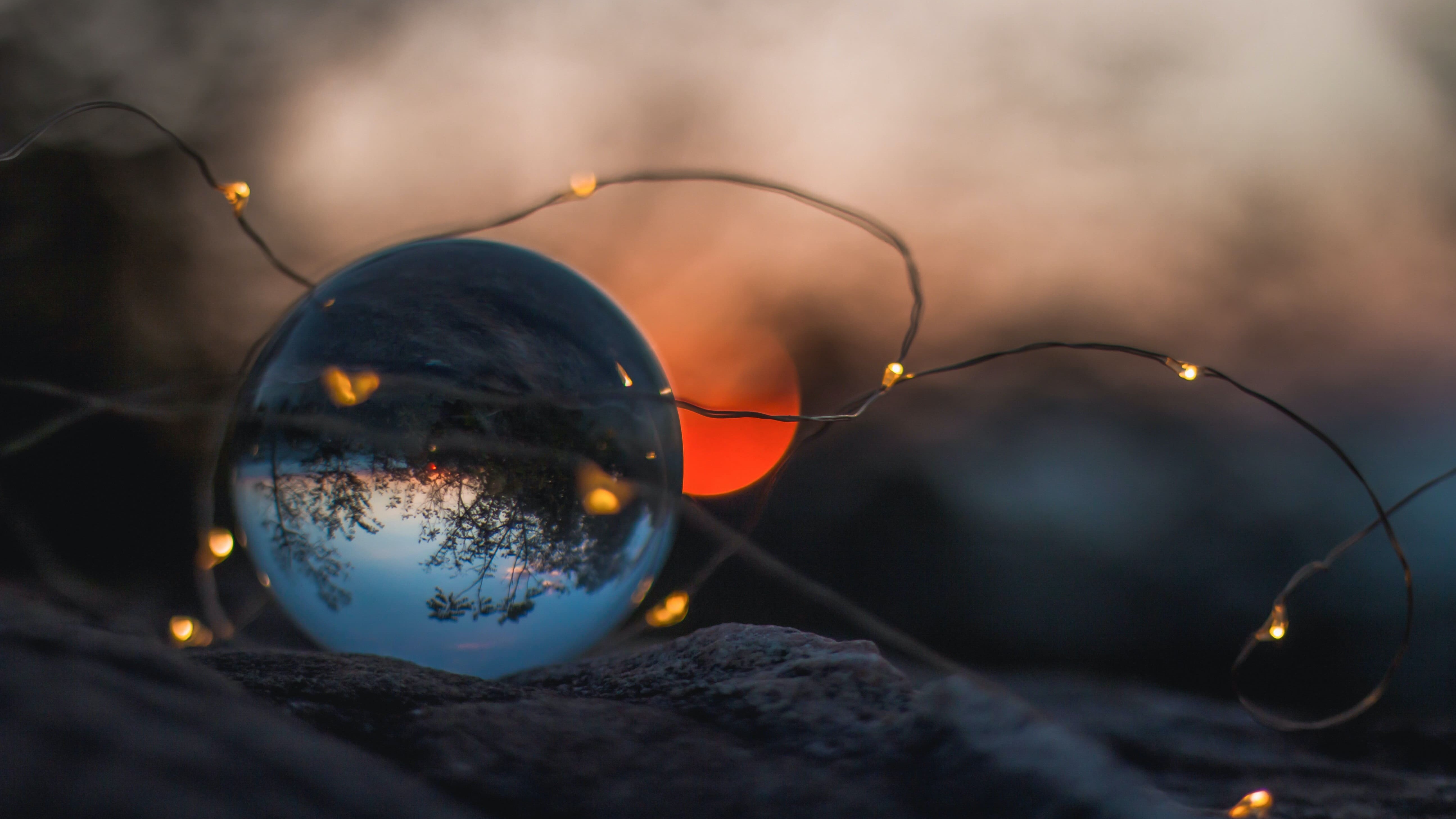 fairy lights around orb