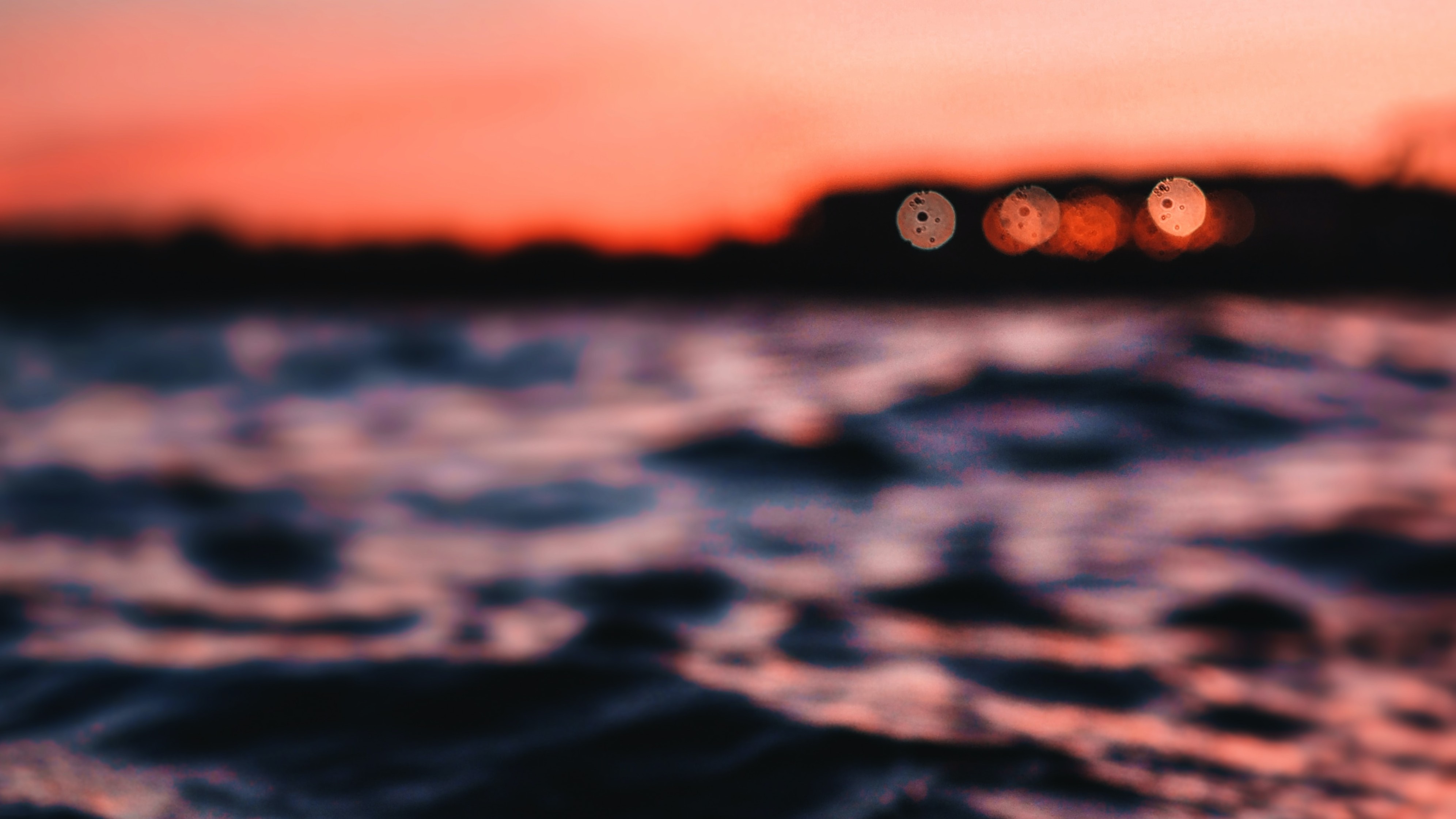 red sunset on a broiling ocean