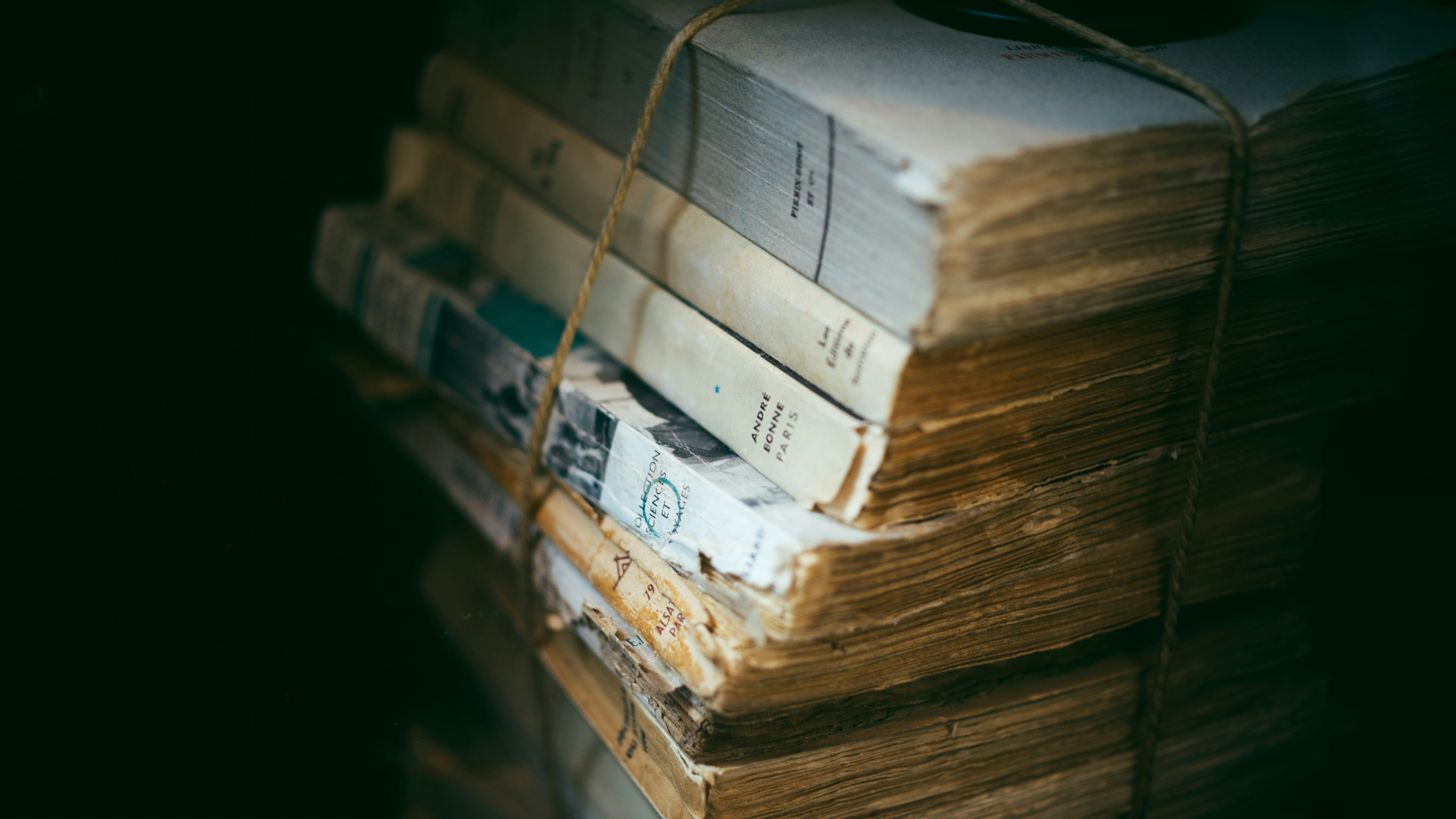 a stack of old books