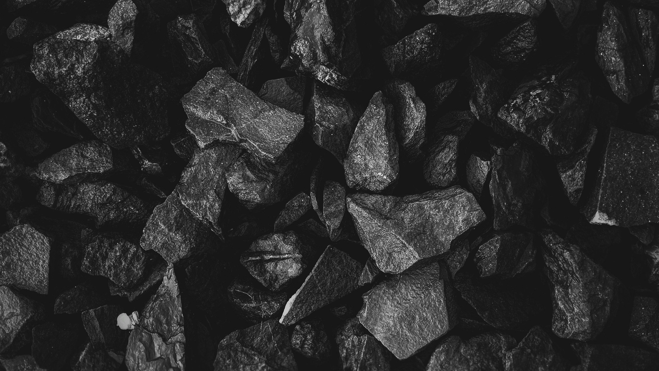 dark rocks in b&w