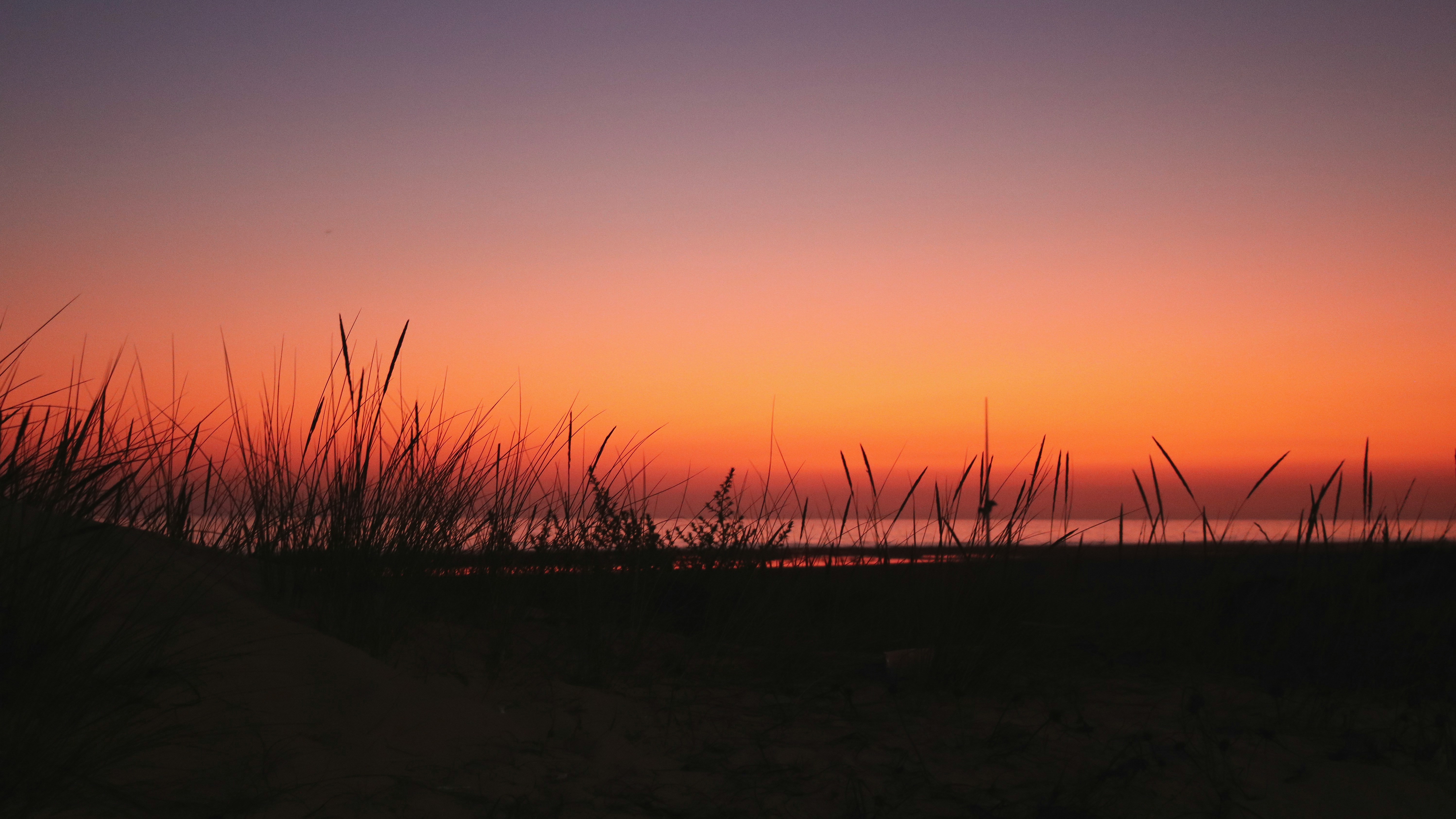 deep red beach sunset