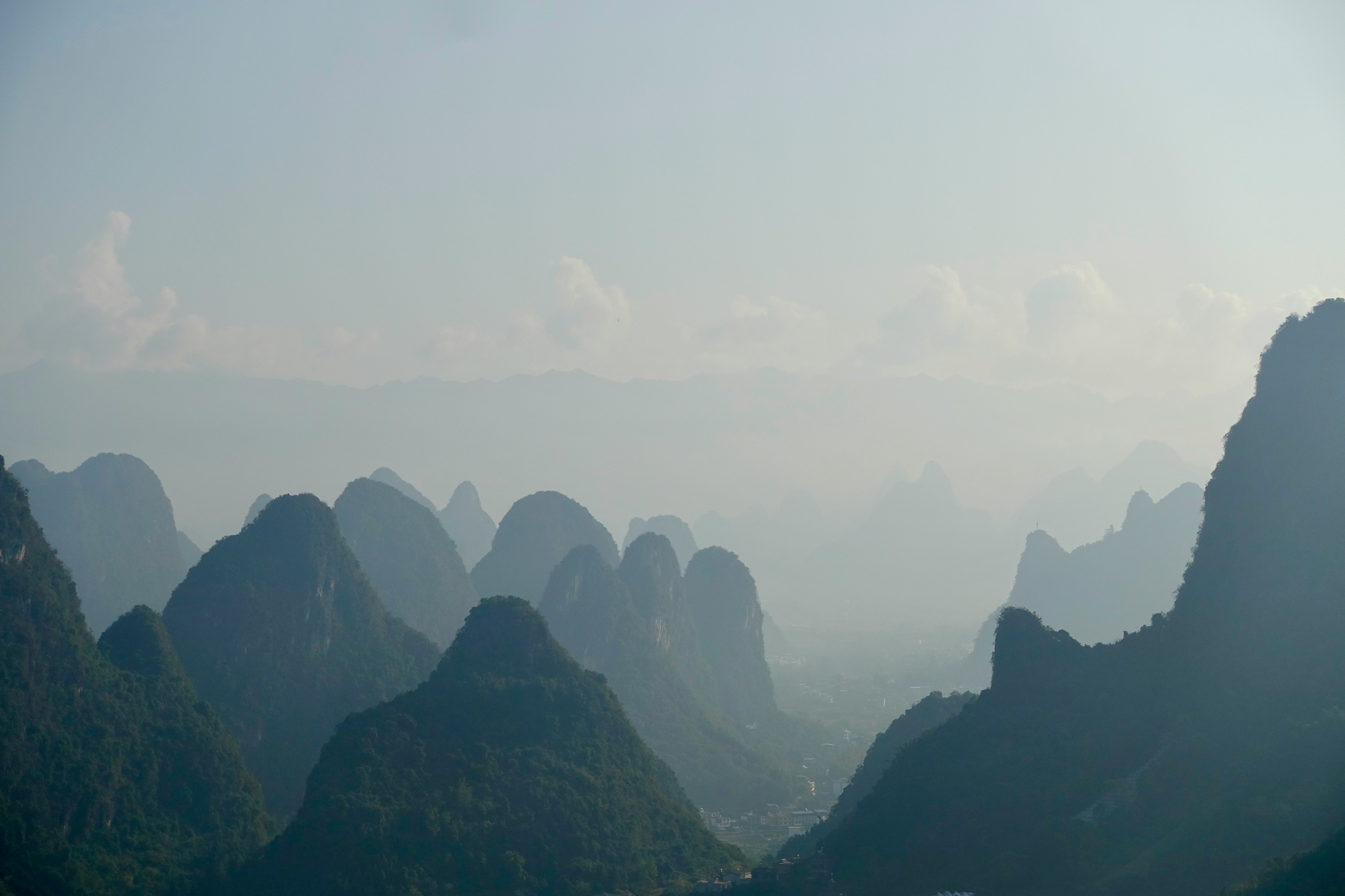 chinese mountains in mist