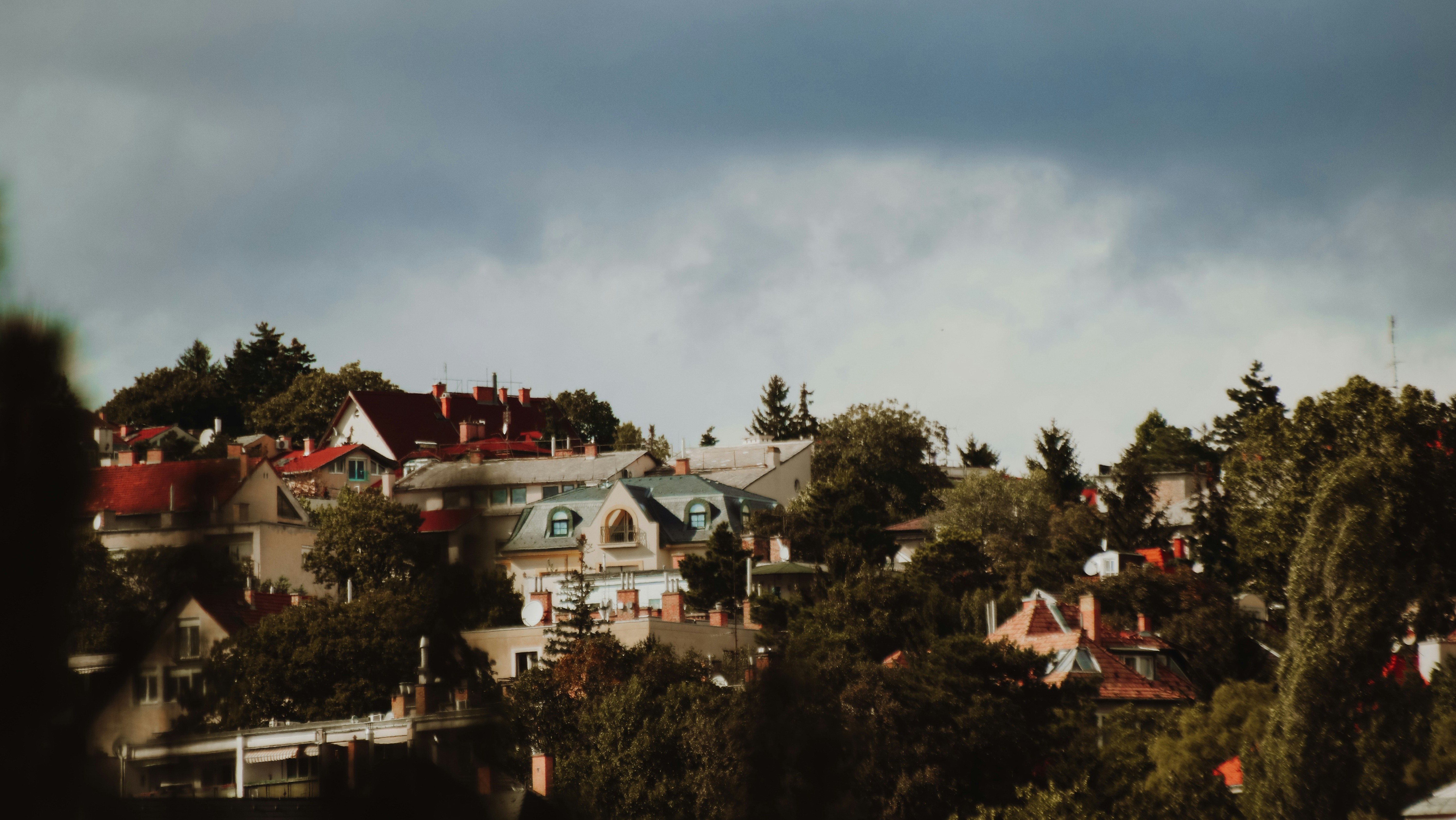 tops of old village houses