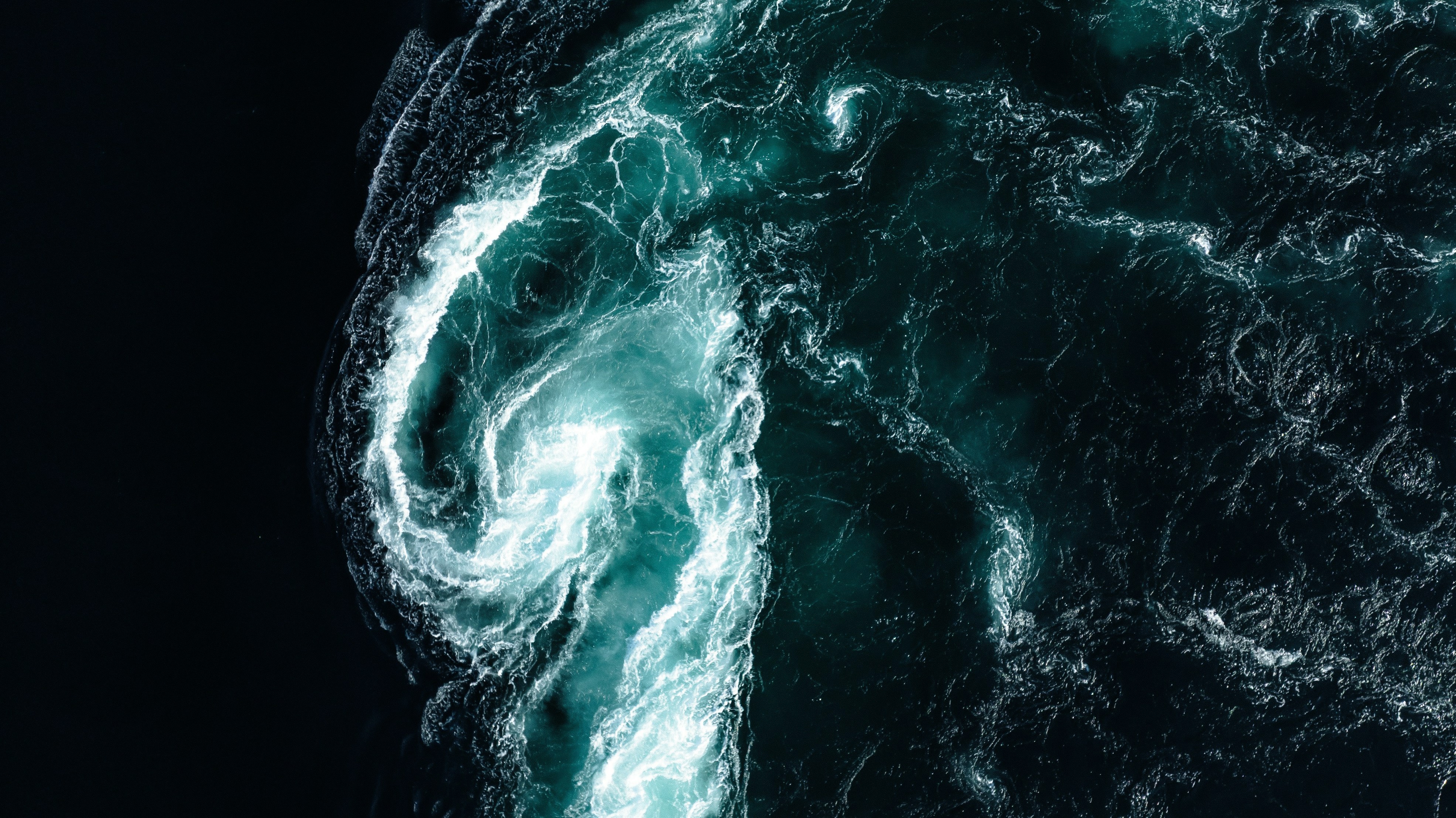 swirling water in ocean